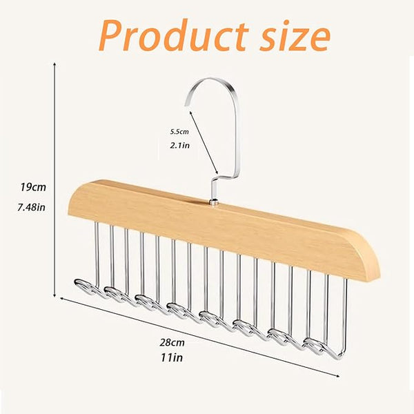 Space Saving 8 Hooks Wooden Hangers